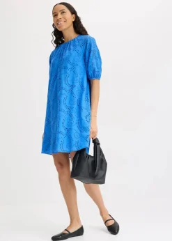 Damen bonprix Kleider|Kleid mit Lochstickerei