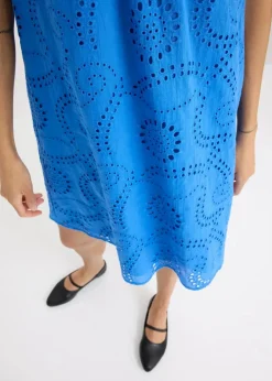 Damen bonprix Kleider|Kleid mit Lochstickerei