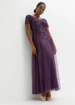 Damen bonprix Kurzgrößen|Bekleidung·Pullover & Strickjacken|Kleid mit Pailletten