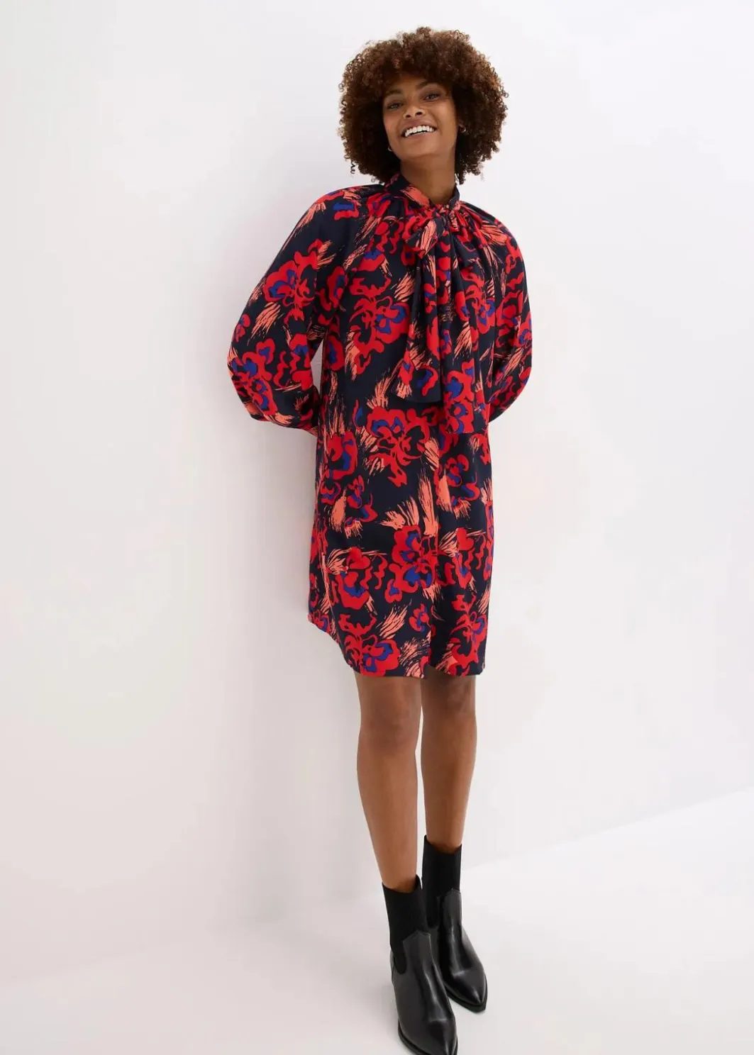 Damen bonprix Bekleidung·Pullover & Strickjacken|Kleider|Kleid mit Schluppenkragen
