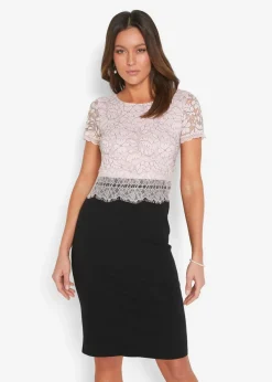 Damen bonprix Kleider|Kleid mit Spitze