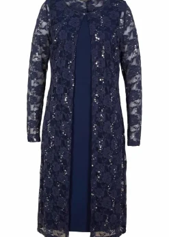 Damen bonprix Bekleidung·Pullover & Strickjacken|Kleider|Kleid mit Spitze (2-tlg. Set)