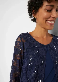 Damen bonprix Bekleidung·Pullover & Strickjacken|Kleider|Kleid mit Spitze (2-tlg. Set)