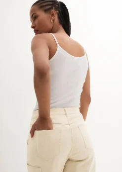 Damen bonprix Hosen|Shorts|Knielange Baumwoll-Bermuda mit Utility-Details