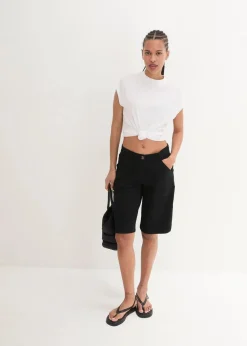 Damen bonprix Bekleidung·Outdoorbekleidung|Bekleidung·Kleider|Knielange Baumwoll-Bermuda mit Utility-Details