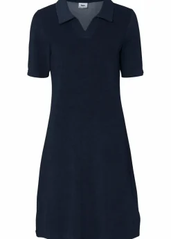 Damen bonprix Bekleidung·Pullover & Strickjacken|Kleider|Knieumspielendes Frottee-Kleid mit Polokragen