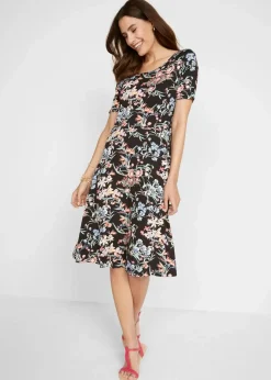 Damen bonprix Nachhaltigere Materialien|Kleider|Knieumspielendes Jerseykleid in A-Linie