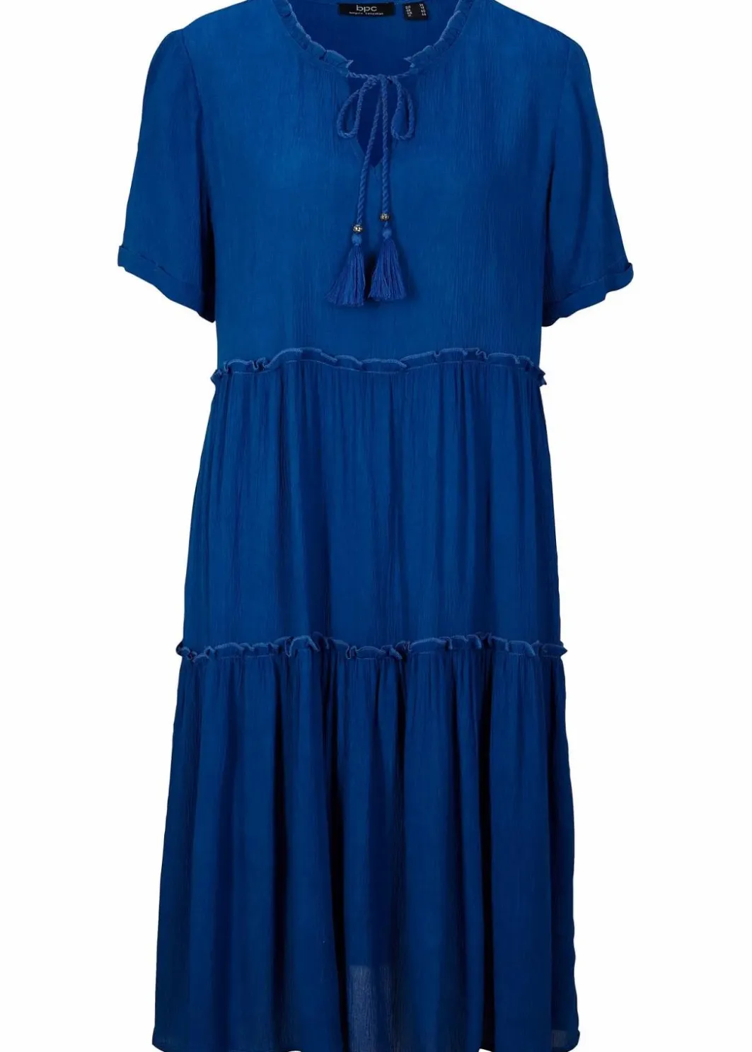 Outlet Knieumspielendes Viskose-Crinkle-Kleid mit Ausschnittdetail Damen Kleider|Bekleidung·Pullover & Strickjacken