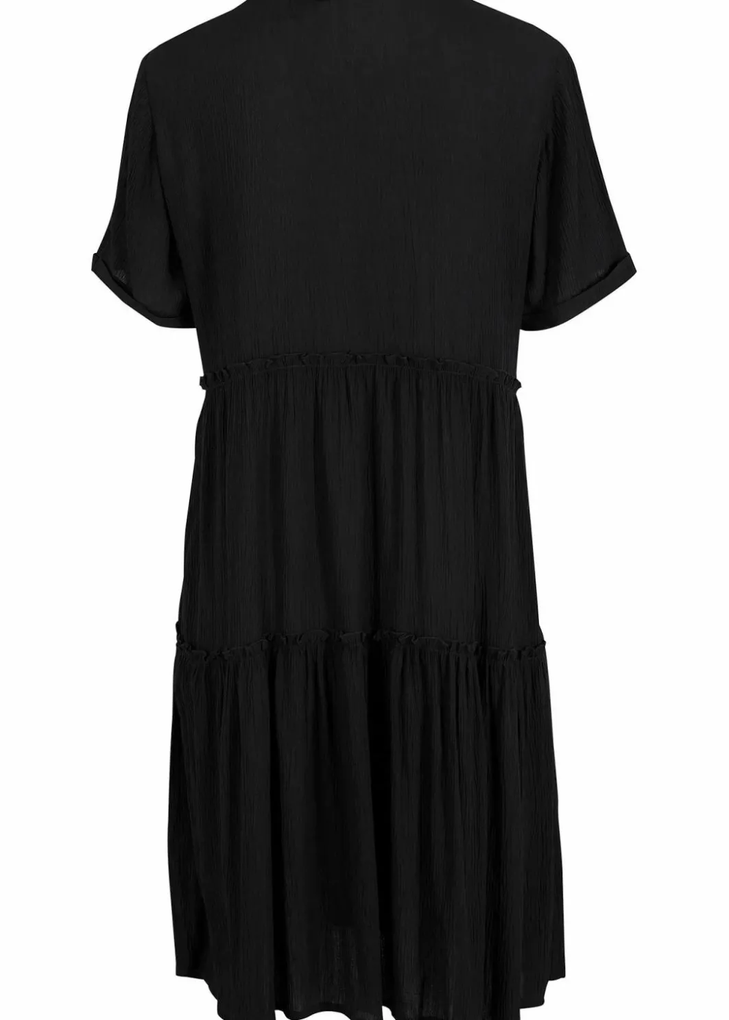 Online Knieumspielendes Viskose-Crinkle-Kleid mit Ausschnittdetail Damen Bekleidung·Pullover & Strickjacken|Kleider