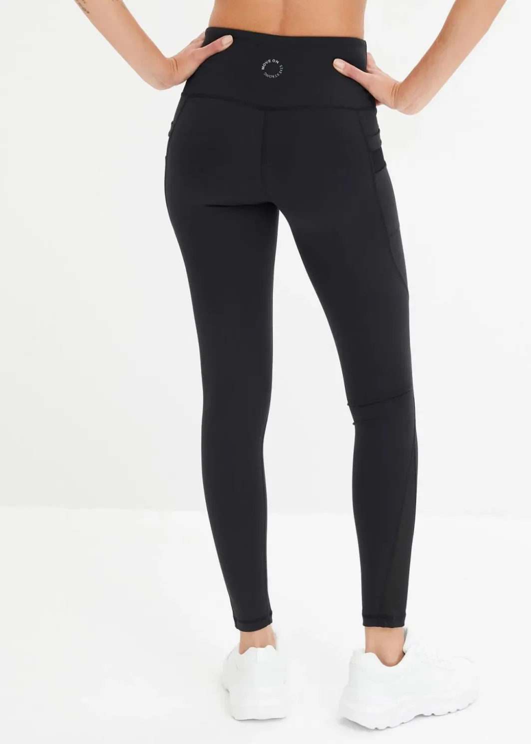 Online Komfort-Sport-Leggings mit transparentem Mesh und Handytasche Damen Bekleidung·Sweat|Bekleidung·Kleider