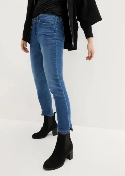 Damen bonprix Jeans|Bekleidung·Shirts & Tops|Komfort-Stretch-7/8-Jeans mit Schlitz