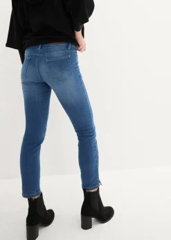 Damen bonprix Jeans|Bekleidung·Shirts & Tops|Komfort-Stretch-7/8-Jeans mit Schlitz