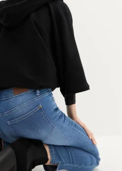 Damen bonprix Jeans|Bekleidung·Shirts & Tops|Komfort-Stretch-7/8-Jeans mit Schlitz