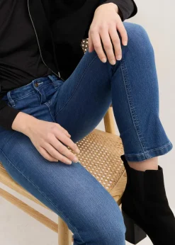 Damen bonprix Jeans|Bekleidung·Shirts & Tops|Komfort-Stretch-7/8-Jeans mit Schlitz