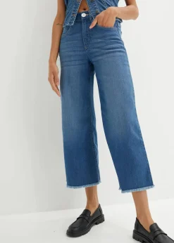 Damen bonprix Bekleidung·Shirts & Tops|Jeans|7/8-Komfort-Stretch-Jeans, Wide Fit
