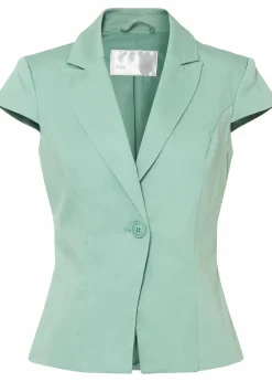 Hot Kurzarm Blazer aus Baumwollsatin Damen Bekleidung·Basics|Blazer