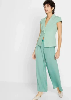 Hot Kurzarm Blazer aus Baumwollsatin Damen Bekleidung·Basics|Blazer