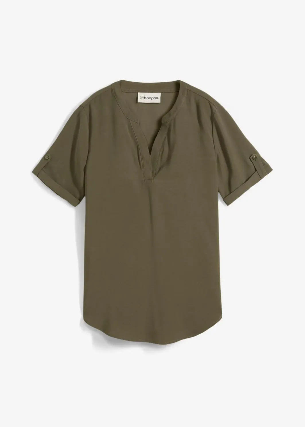 Damen bonprix Bekleidung·Jacken & Mäntel|Blusen & Tuniken|Kurzarmbluse aus festem Viskose-Mix