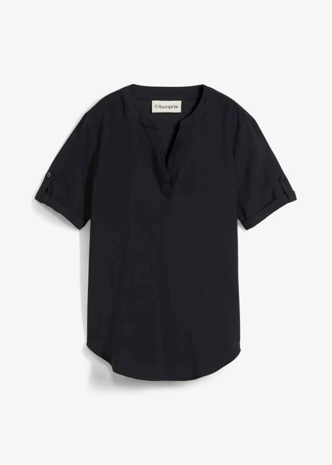 Clearance Kurzarmbluse aus festem Viskose-Mix Damen Blusen & Tuniken|Bekleidung·Jacken & Mäntel