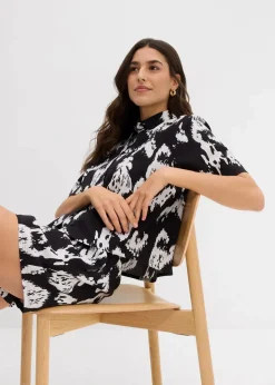 Damen bonprix Bekleidung·Jacken & Mäntel|Blusen & Tuniken|Kurzarmbluse aus fließender Viskose
