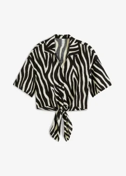 Damen bonprix Bekleidung·Jacken & Mäntel|Blusen & Tuniken|Kurzarmbluse aus fließender Viskose