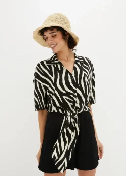 Damen bonprix Bekleidung·Jacken & Mäntel|Blusen & Tuniken|Kurzarmbluse aus fließender Viskose