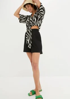 Damen bonprix Bekleidung·Jacken & Mäntel|Blusen & Tuniken|Kurzarmbluse aus fließender Viskose