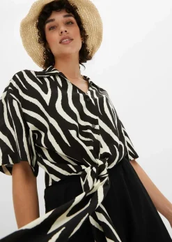 Damen bonprix Bekleidung·Jacken & Mäntel|Blusen & Tuniken|Kurzarmbluse aus fließender Viskose