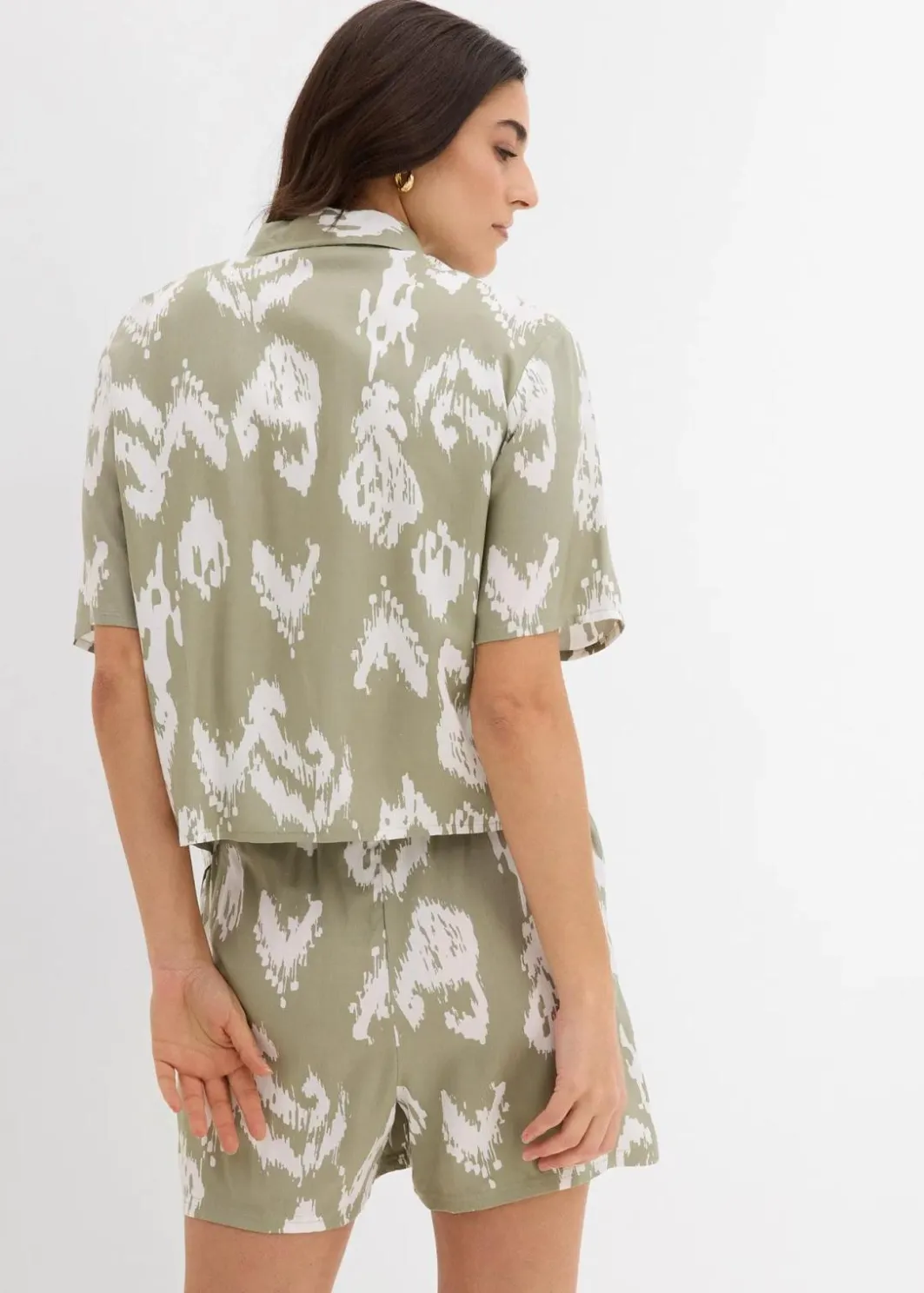 Damen bonprix Nachhaltigere Materialien|Blusen & Tuniken|Kurzarmbluse aus fließender Viskose