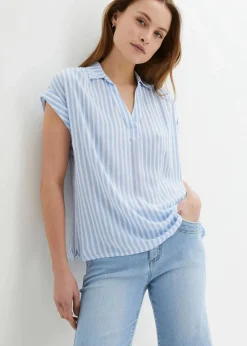 Damen bonprix Bekleidung·Jacken & Mäntel|Blusen & Tuniken|Kurzarmbluse aus fließender Viskose