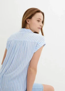 Damen bonprix Bekleidung·Jacken & Mäntel|Blusen & Tuniken|Kurzarmbluse aus fließender Viskose