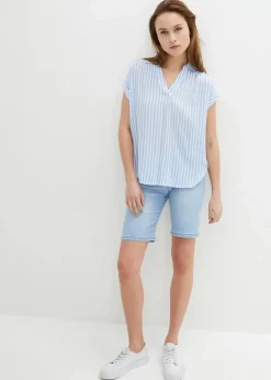 Damen bonprix Bekleidung·Jacken & Mäntel|Blusen & Tuniken|Kurzarmbluse aus fließender Viskose