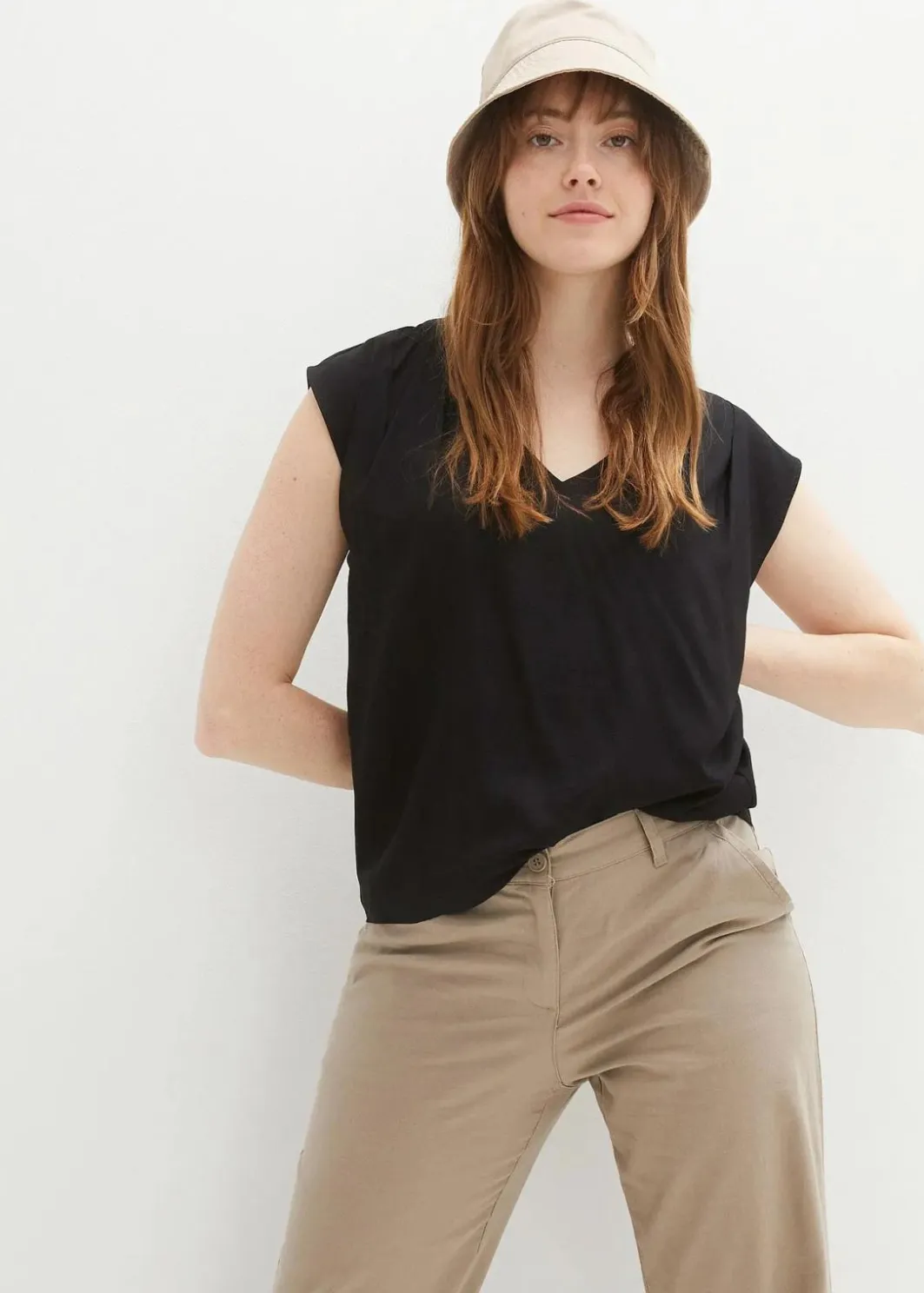 Damen bonprix Nachhaltigere Materialien|Blusen & Tuniken|Kurzarmbluse aus fließender Viskose