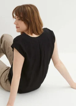 Damen bonprix Nachhaltigere Materialien|Blusen & Tuniken|Kurzarmbluse aus fließender Viskose