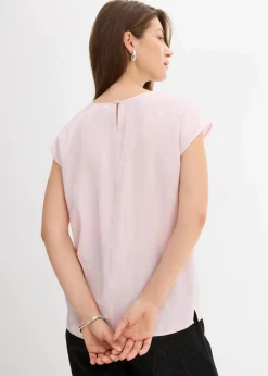 Sale Kurzarmbluse aus glänzendem Satin Damen Bekleidung·Jacken & Mäntel|Blusen & Tuniken