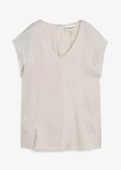 Hot Kurzarmbluse aus glänzendem Satin Damen Blusen & Tuniken|Bekleidung·Jacken & Mäntel