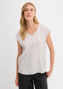 Hot Kurzarmbluse aus glänzendem Satin Damen Blusen & Tuniken|Bekleidung·Jacken & Mäntel