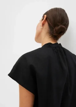 Damen bonprix Bekleidung·Jacken & Mäntel|Blusen & Tuniken|Kurzarmbluse aus luftigem Leinen-Mix