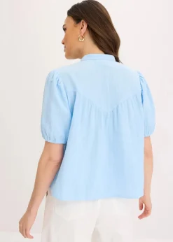 Damen bonprix Blusen & Tuniken|Kurzarmbluse aus luftigem Musselin