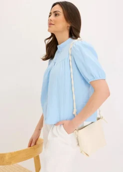 Damen bonprix Blusen & Tuniken|Kurzarmbluse aus luftigem Musselin