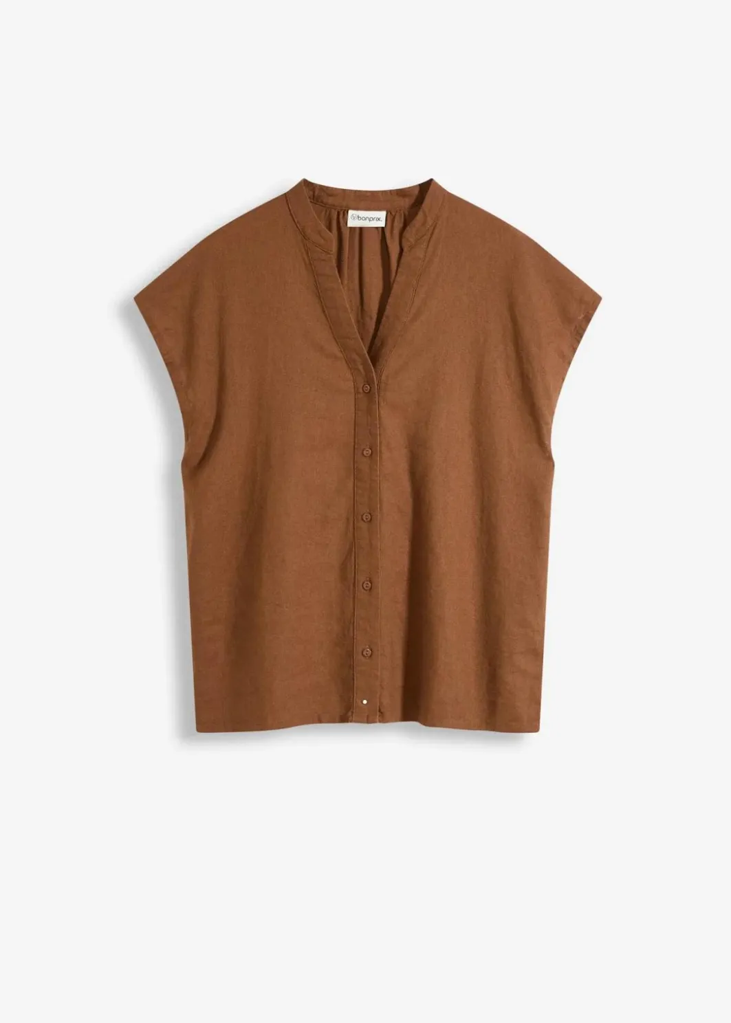Damen bonprix Blusen & Tuniken|Bekleidung·Jacken & Mäntel|Kurzarmbluse aus luftigem Leinen-Mix