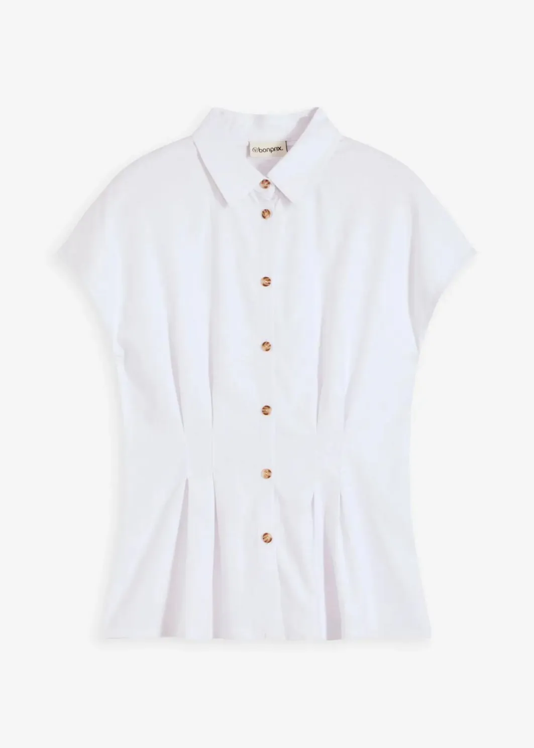 Damen bonprix Blusen & Tuniken|Bekleidung·Jacken & Mäntel|Kurzarmbluse aus luftigem Leinen-Mix