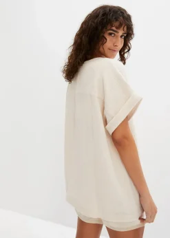 Discount Kurzarmbluse aus Musselin Damen Blusen & Tuniken|Bekleidung·Jacken & Mäntel