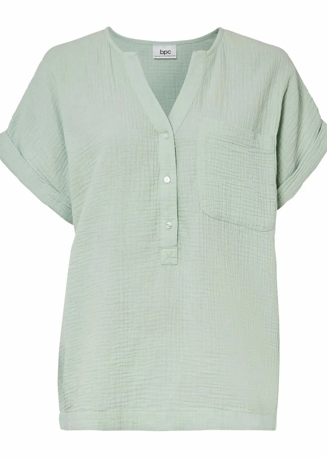 Damen bonprix Blusen & Tuniken|Bekleidung·Jacken & Mäntel|Kurzarmbluse aus Musselin