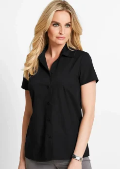 Clearance Kurzarmbluse aus Popeline Damen Blusen & Tuniken|Bekleidung·Jacken & Mäntel