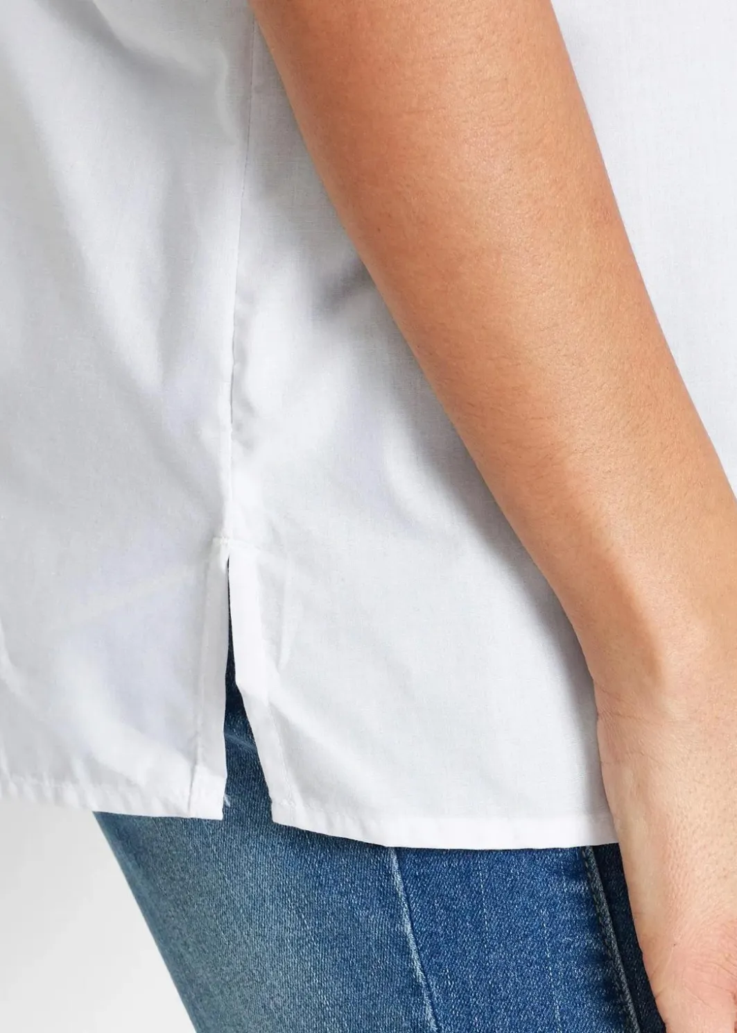 Online Kurzarmbluse aus Popeline Damen Bekleidung·Jacken & Mäntel|Blusen & Tuniken