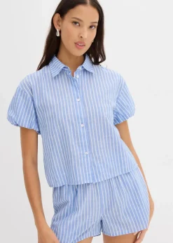 Damen bonprix Blusen & Tuniken|Kurzarmbluse aus reiner Baumwolle