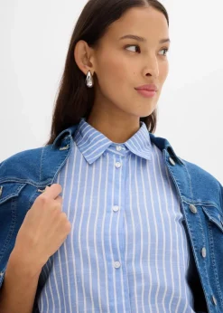 Damen bonprix Blusen & Tuniken|Kurzarmbluse aus reiner Baumwolle