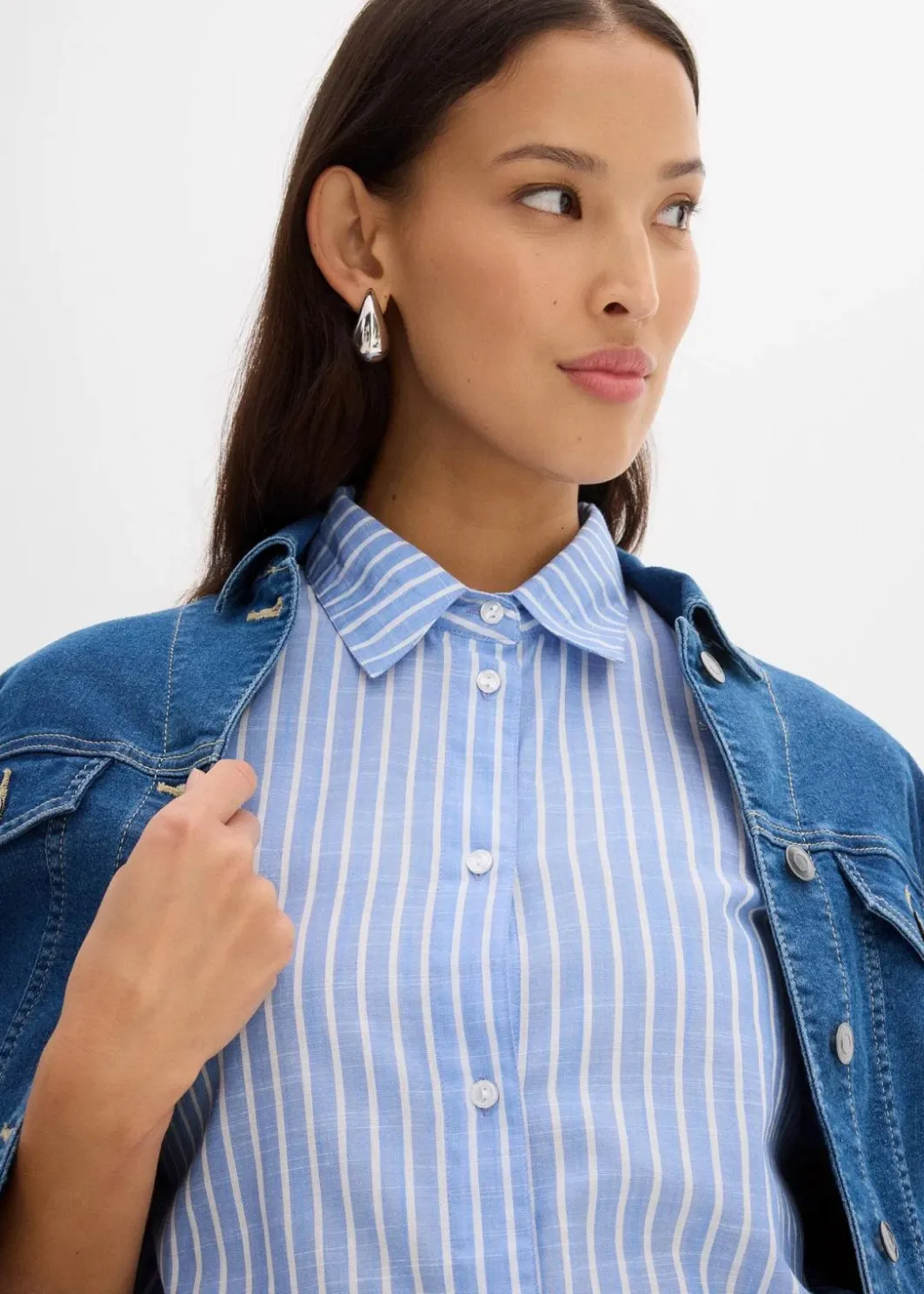 Damen bonprix Blusen & Tuniken|Kurzarmbluse aus reiner Baumwolle
