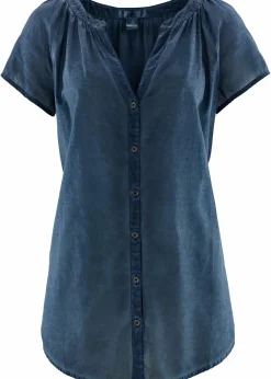 Online Kurzarmbluse aus reiner Baumwolle Damen Blusen & Tuniken|Bekleidung·Jacken & Mäntel